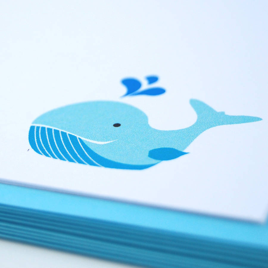 12 Personalised A6 Whale Thank You Cards By Little Ink ...