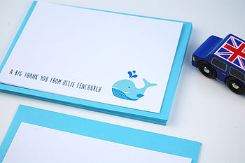 12 Personalised A6 Whale Thank You Cards, 2 of 5