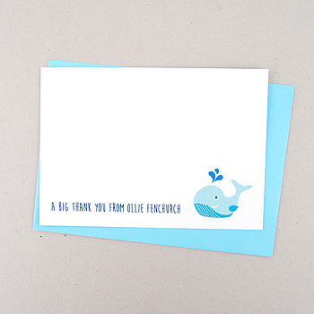 12 Personalised A6 Whale Thank You Cards, 5 of 5