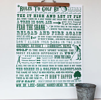 'Rules To Golf By' Golf Lovers' Print, 4 of 8