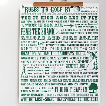 'Rules To Golf By' Golf Lovers' Print, 2 of 8