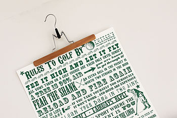 'Rules To Golf By' Golf Lovers' Print, 5 of 8