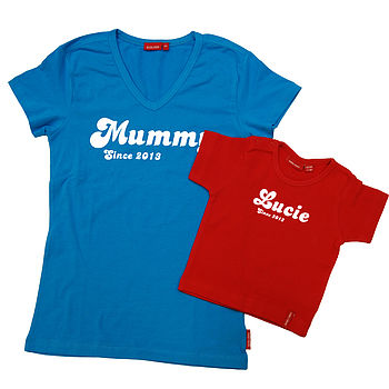 'Mummy Since' And Matching Baby T Shirt, 3 of 8