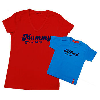 'Mummy Since' And Matching Baby T Shirt, 6 of 8