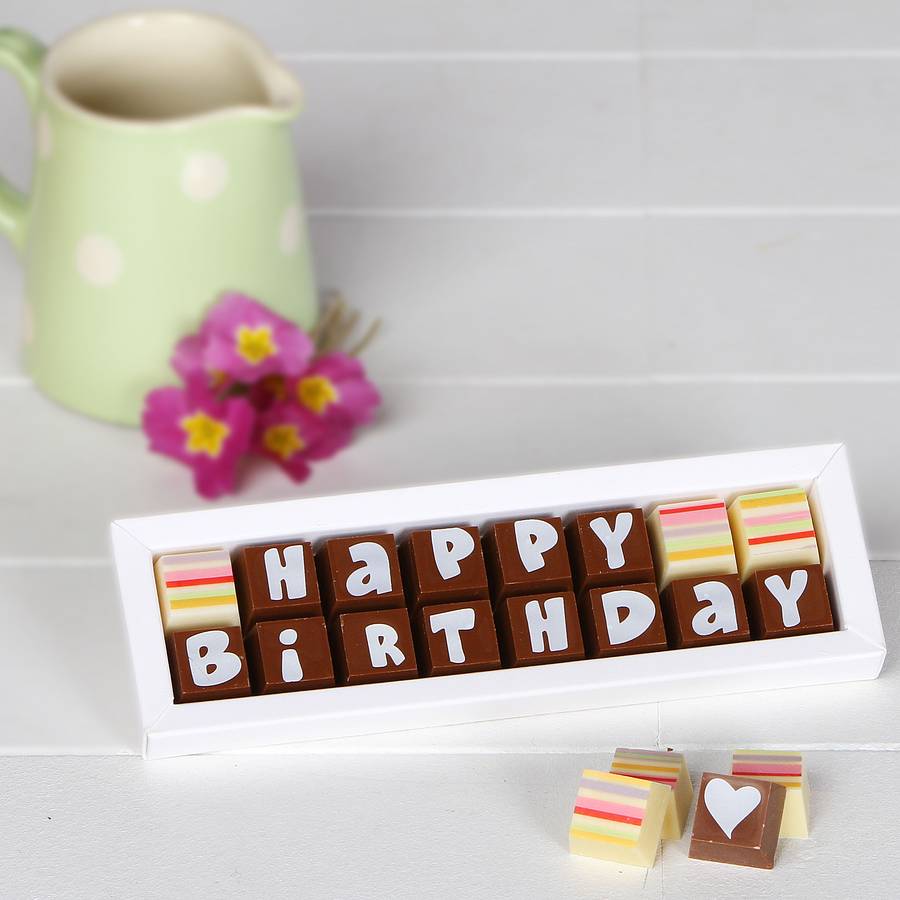 happy birthday chocolates by chocolate by cocoapod chocolate