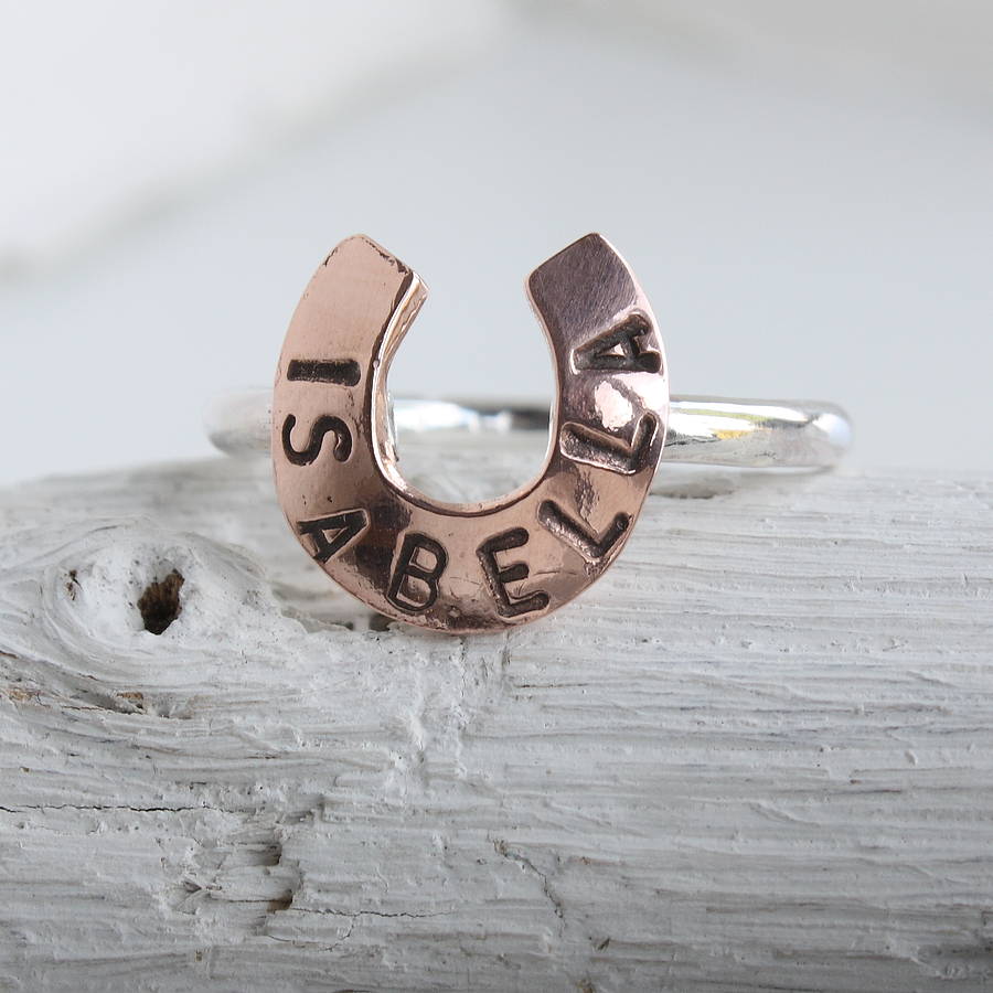 Sterling Silver Horseshoe Ring By Caroline Brook