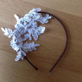 Beaded Lace Bridal Or Bridesmaid Headpiece Headband, 8 of 11