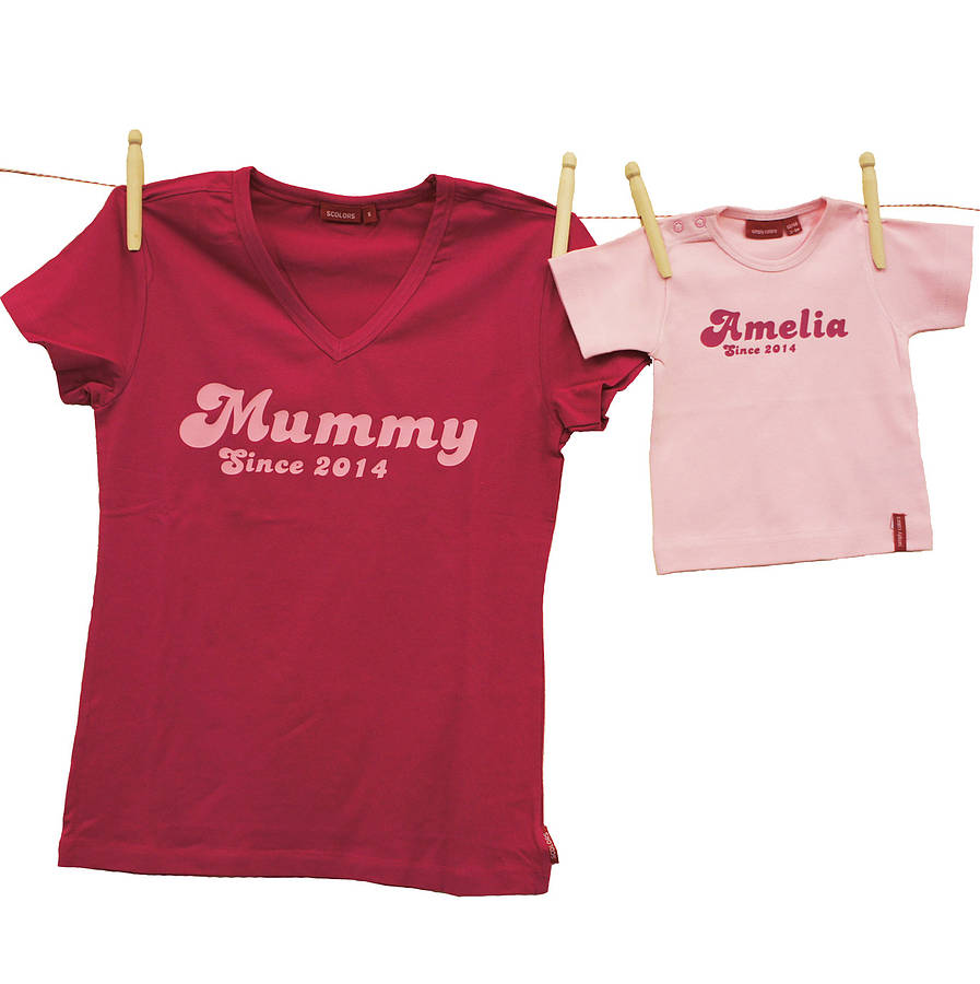 'Mummy Since' And Matching Baby T Shirt, 1 of 8