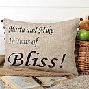  anniversary  gift  and wedding  cushion by bags not  war 