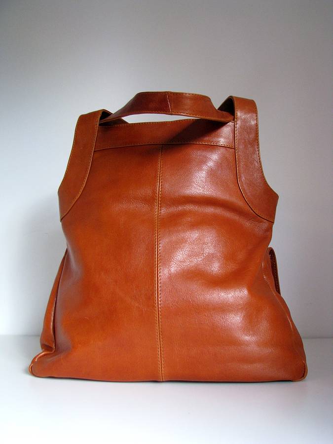 leather pocket tote