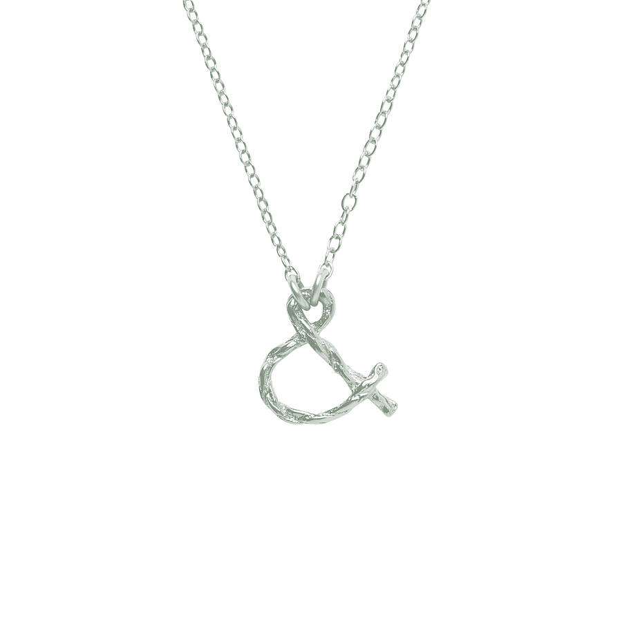 you and me ampersand necklace in silver by chupi | notonthehighstreet.com