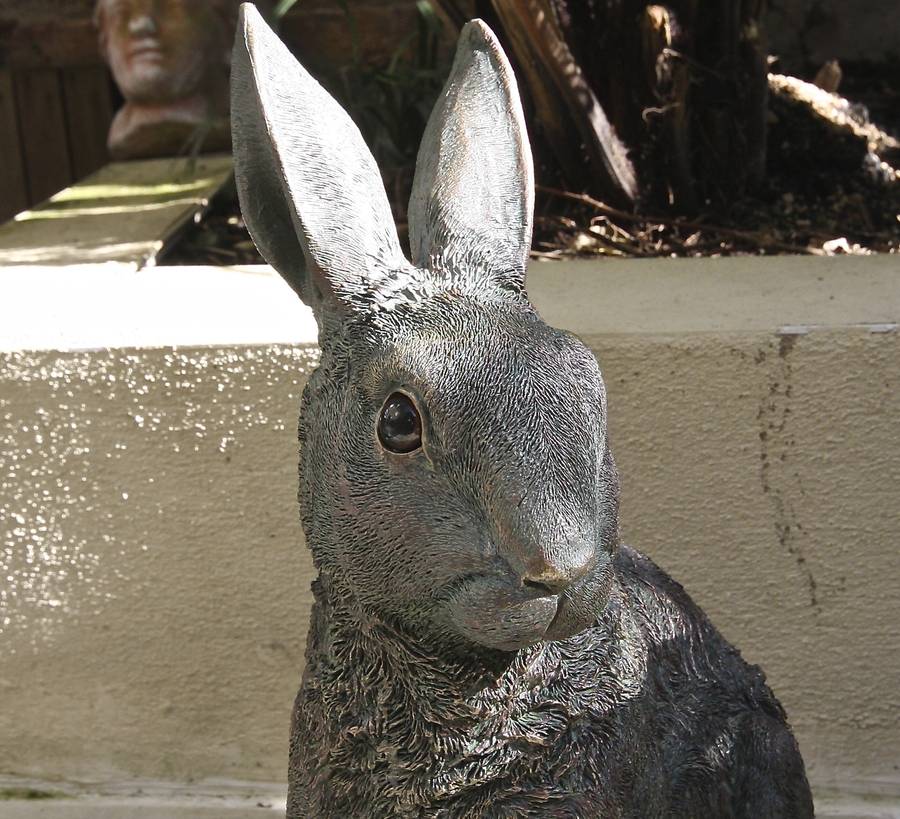 Spring Hare Garden Sculpture By London Trading Hare Sitting