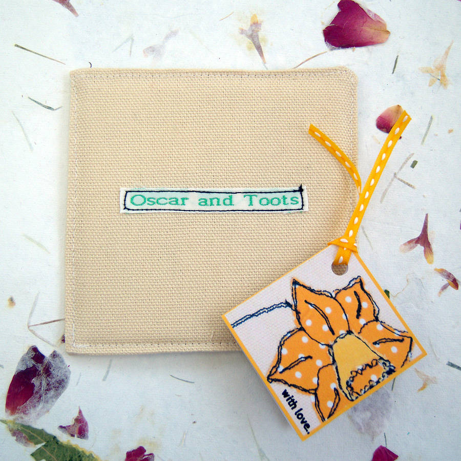 Personalised Daffodil Coaster And Gift Tag By Oscar & Toots