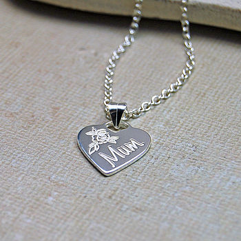 Personalised Silver Mum Heart Necklace, 4 of 8