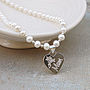 Personalised Pearl And Silver Heart Necklace, thumbnail 1 of 6