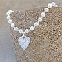 Personalised Pearl And Silver Heart Necklace, thumbnail 2 of 6
