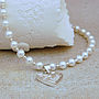 Personalised Pearl And Silver Heart Necklace, thumbnail 4 of 6