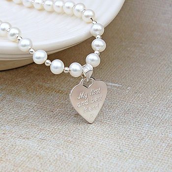 Personalised Pearl And Silver Heart Necklace, 5 of 6