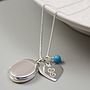 Silver Locket Necklace With Birthstones, thumbnail 9 of 10