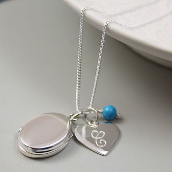Silver Locket Necklace With Birthstones, 9 of 10