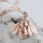 Bee Necklace, Sterling Silver And Rose Gold Plated, thumbnail 4 of 10