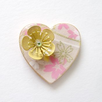 Blossom Washi Paper Floral Brooch, 4 of 5