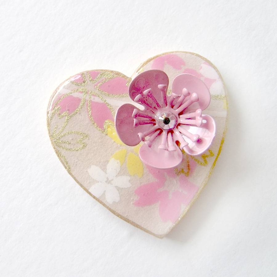 Blossom Washi Paper Floral Brooch, 1 of 5