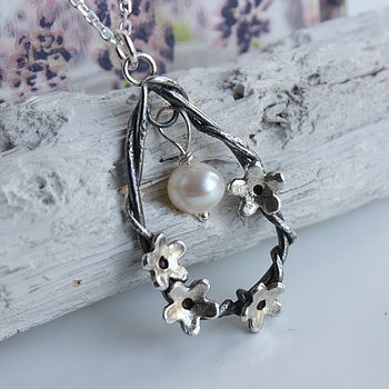 Handmade Silver Woodland Flower Necklace, 4 of 6