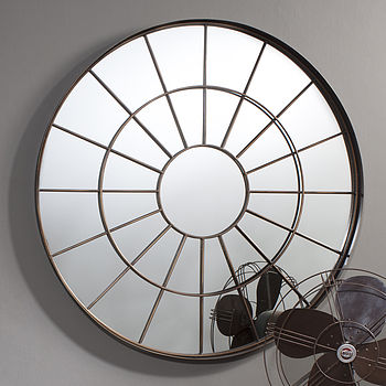 round industrial window mirror by primrose & plum | notonthehighstreet.com