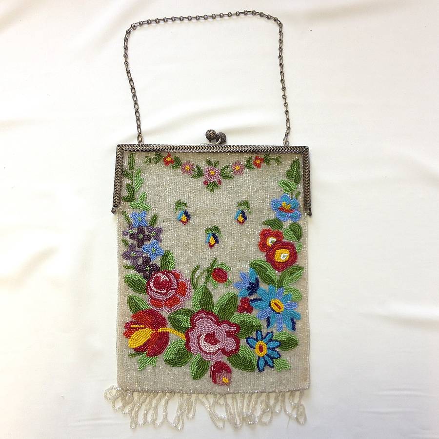 vintage art deco beaded flower bag by iamia | notonthehighstreet.com