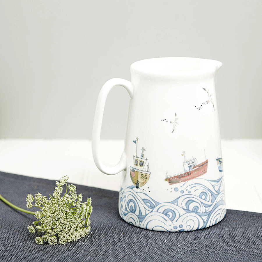 Cornish Coastal Large Jug By Julia Davey Notonthehighstreet
