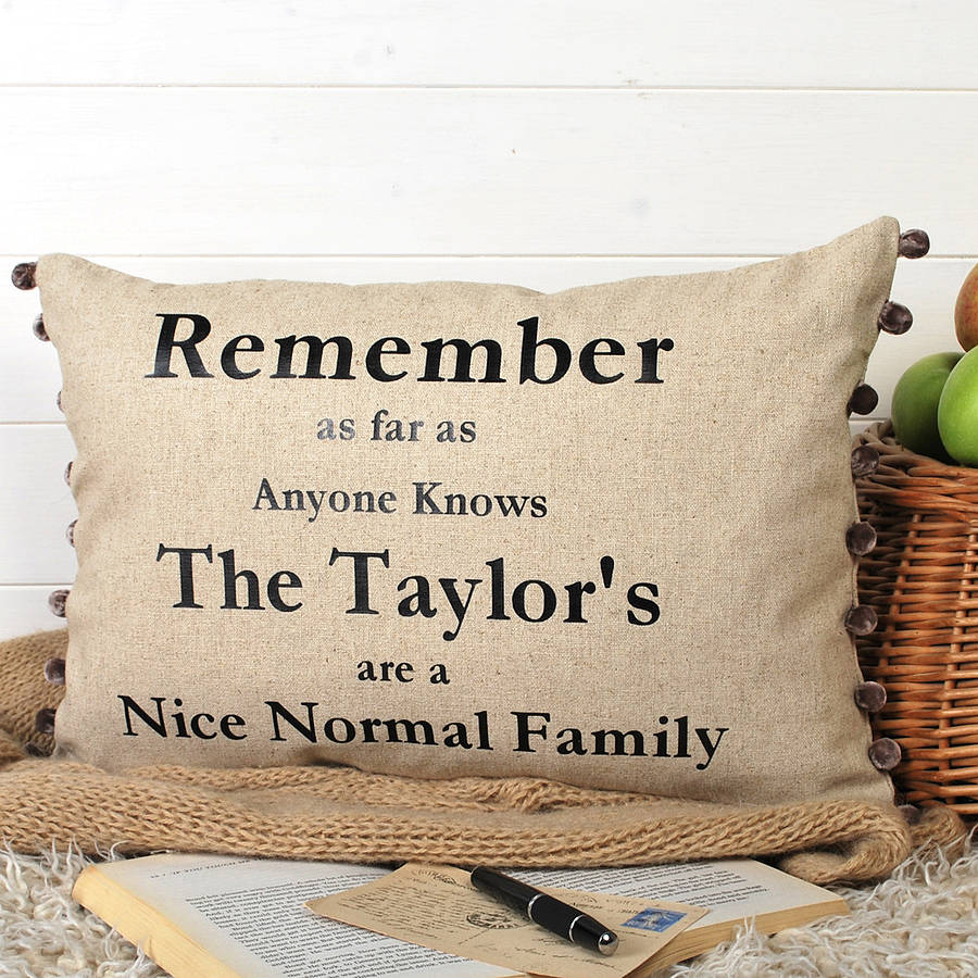 The Nice Normal Family Cushion By Bags Not War | notonthehighstreet.com