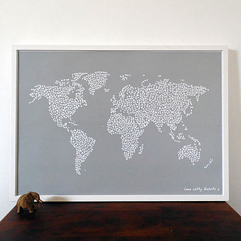 Large Map Of The World With Heart Stickers, 3 of 4