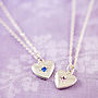 Birthstone Starburst Heart Charm Necklace, thumbnail 1 of 2