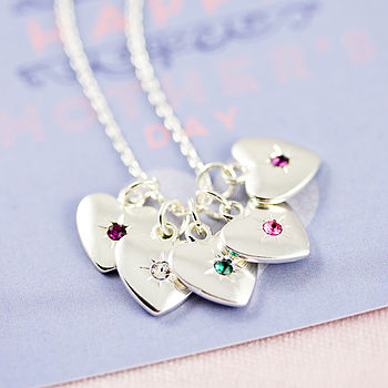 Family Birthstone Starburst Heart Necklace, 3 of 5