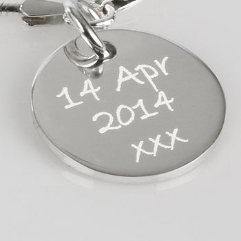 Silver Bracelet With Personalised Charm, 4 of 5