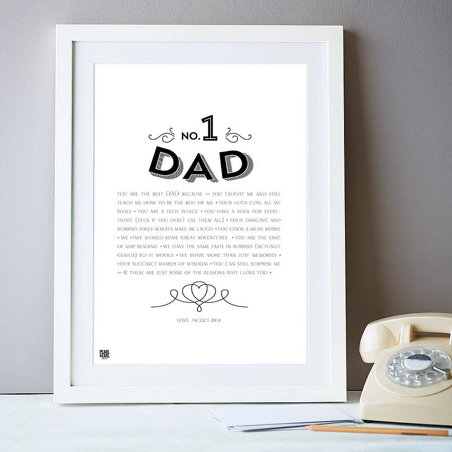 Number One Dad / Daddy Bespoke Art Print By Crafteratti ...