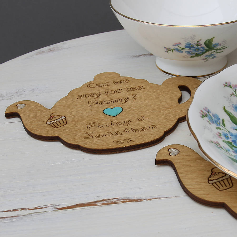 Personalised Teapot Keepsake Coaster By Neltempo