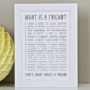 Personalised Friend Print With Friend Poem, 8 of 9