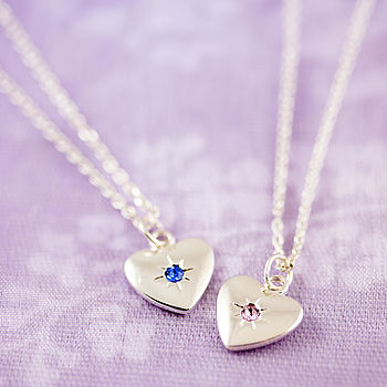New Mother Birthstone Heart Necklace, 4 of 9