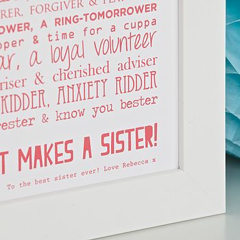 Personalised Sister Print With Sister Poem, 6 of 7