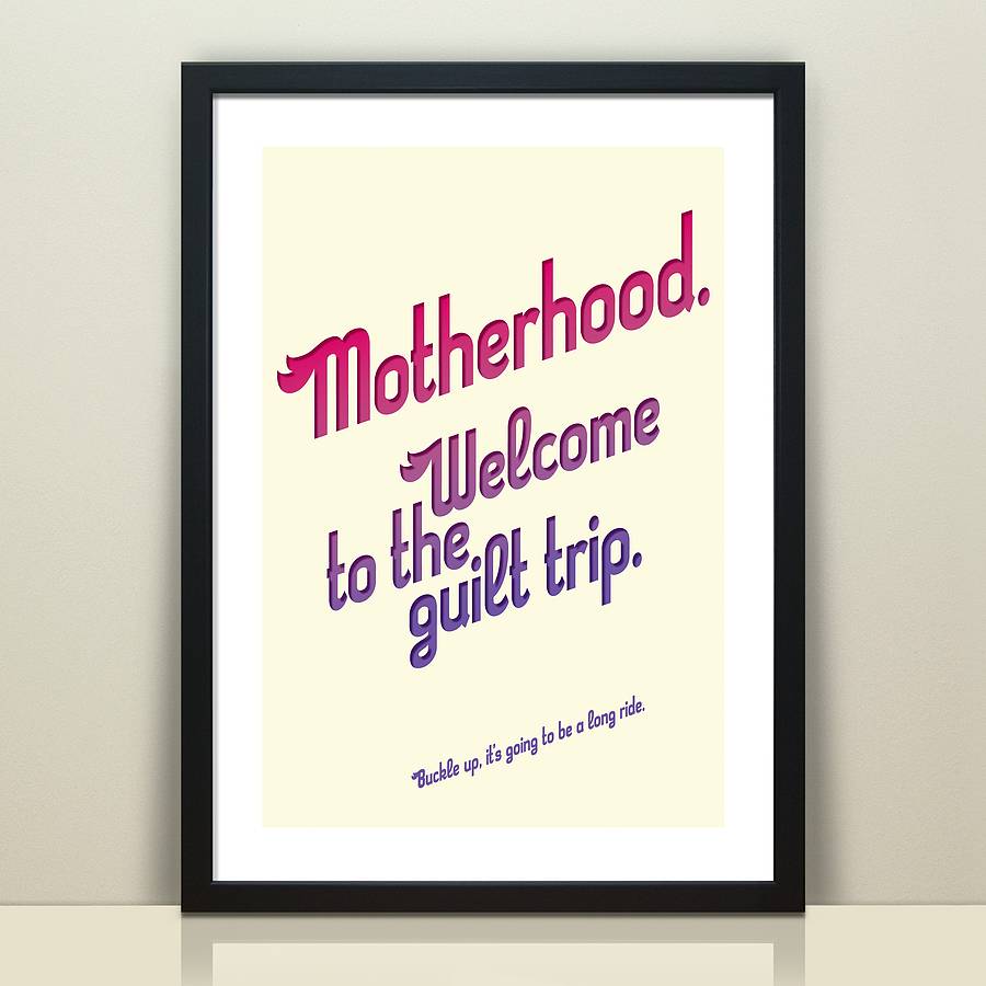 motherhood funny quote print by wordplay design