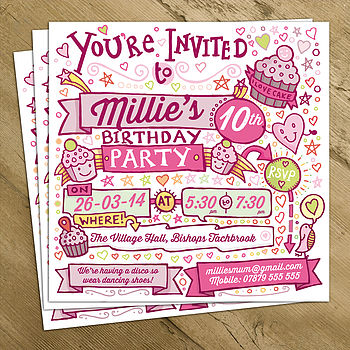 Personalised Child's Party Invitations, 2 of 2