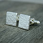 Personalised Hammered Texture Recycled Silver Cufflinks, thumbnail 1 of 7