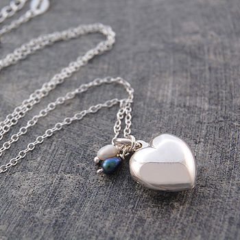 Heart Locket Sterling Silver Necklace With Pearl, 7 of 11
