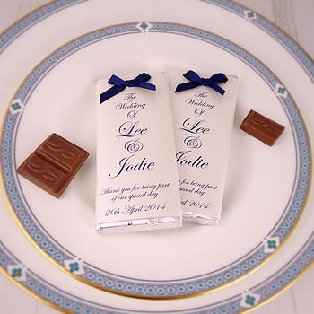 Personalised Bow Chocolate Wedding Favours, 5 of 9