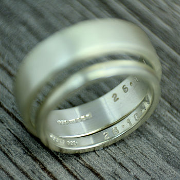 His And Hers Personalised Recycled Gold Wedding Bands, 2 of 5