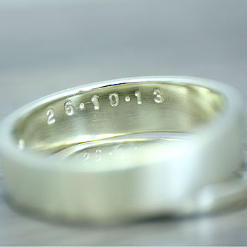 His And Hers Personalised Recycled Gold Wedding Bands, 4 of 5