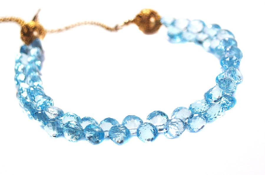 Luxury Swiss Blue Topaz Statement Gold Necklace By Prisha Jewels ...
