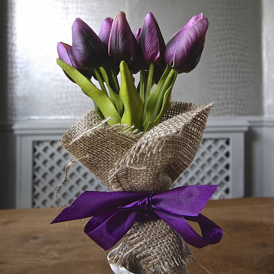 Mini Bouquet Of Everlasting Tulips By London Garden Trading